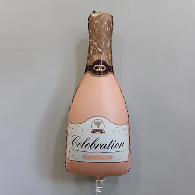 Шар Бутылка шампанского Розовый Сатин - изображение 2