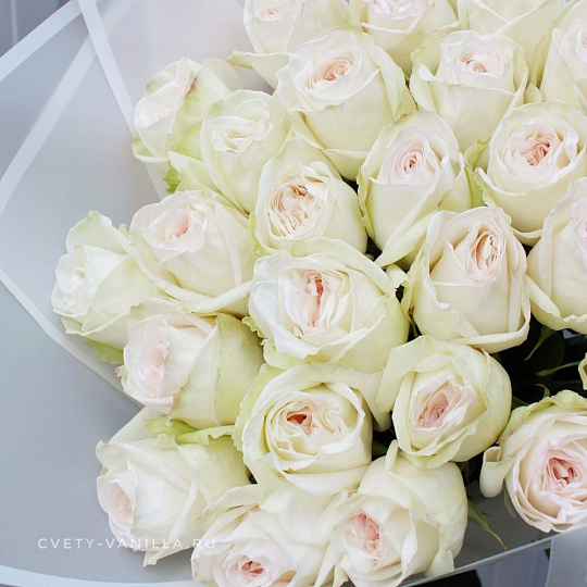 25 нежных роз 50 см