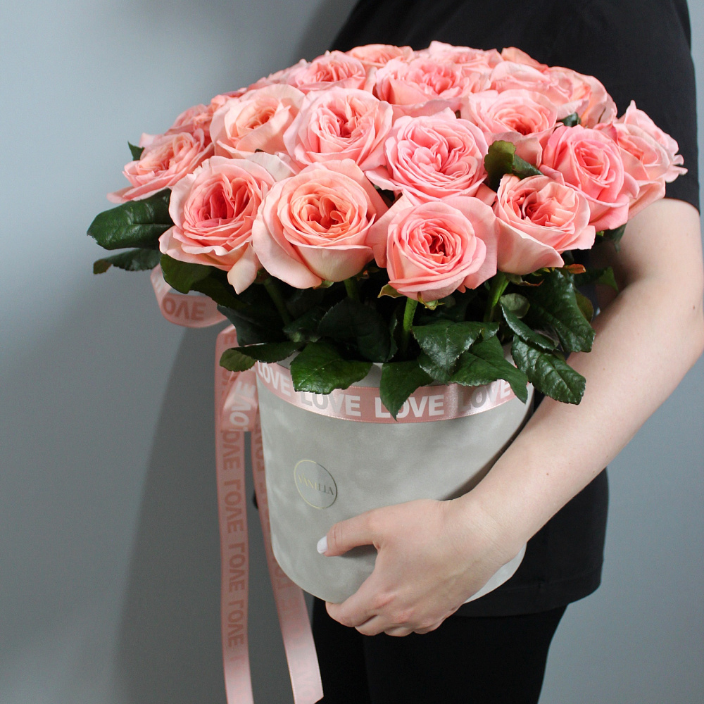 розы Пионовидные розы Лондон Ай в коробке