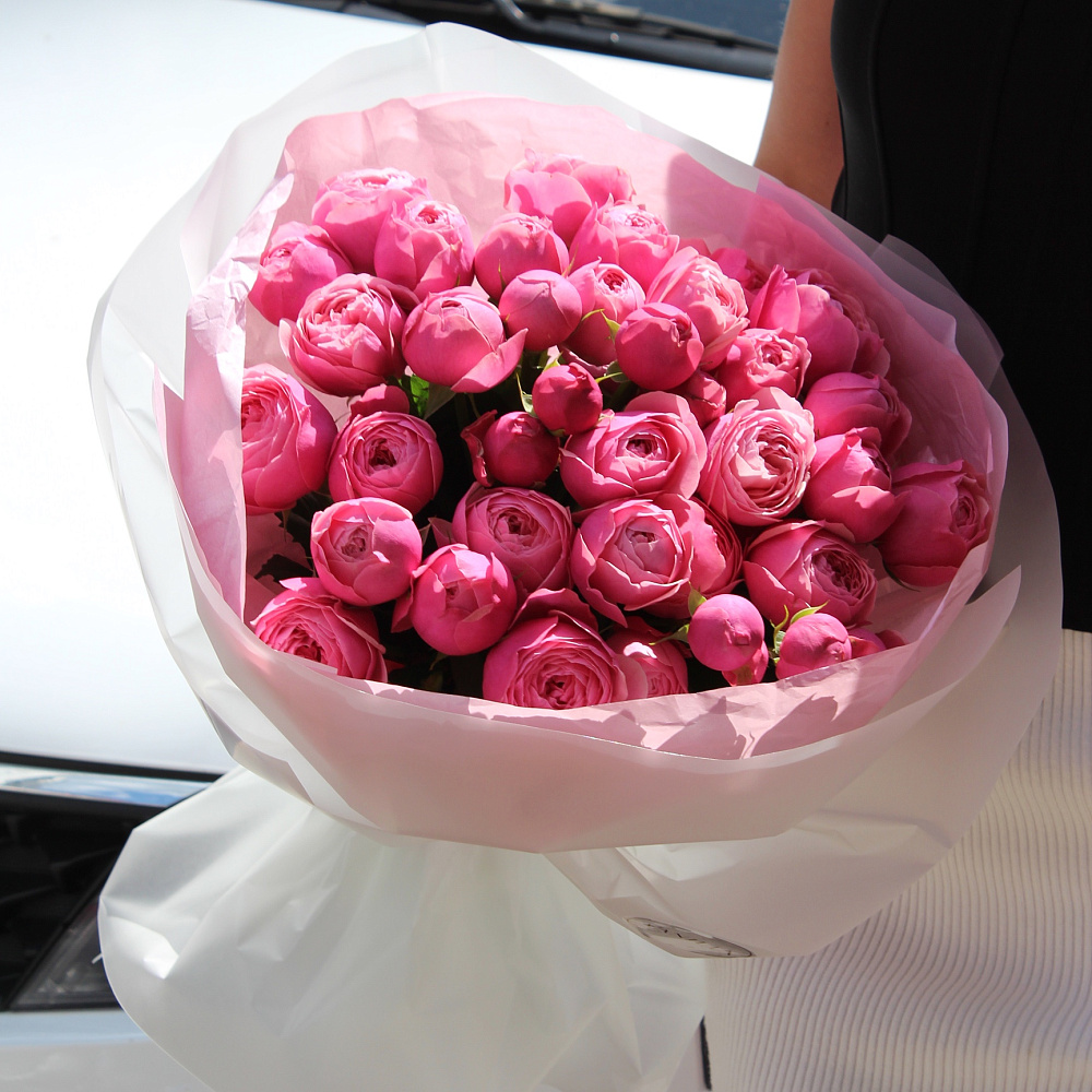 Набор с пионовидной розой и шаром