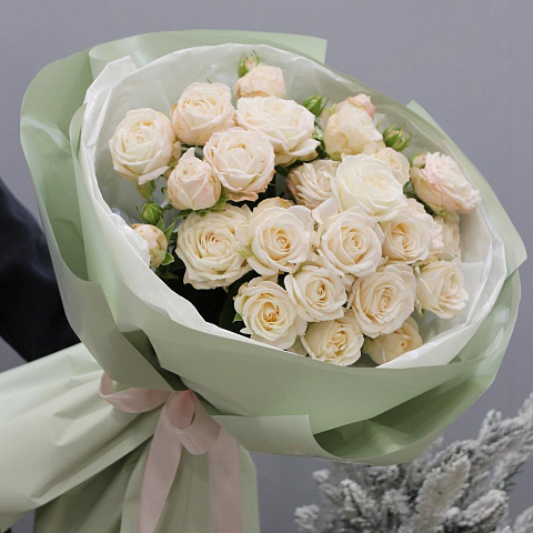 Букет из пионовидной розы «Крем» - изображение 2