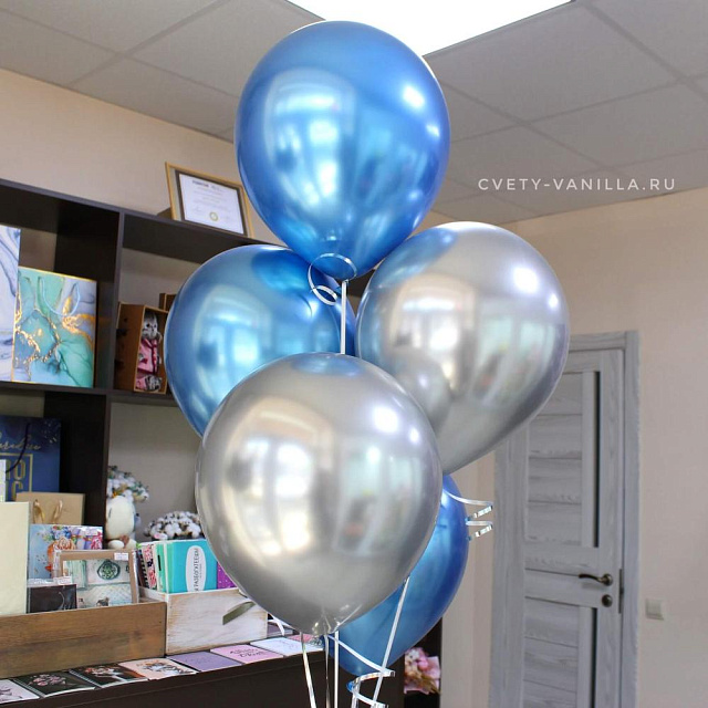 Синие и серебряные хромированные шары - изображение 2