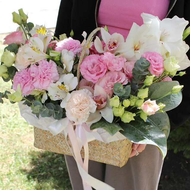 Яркая корзинка с розами - изображение 2