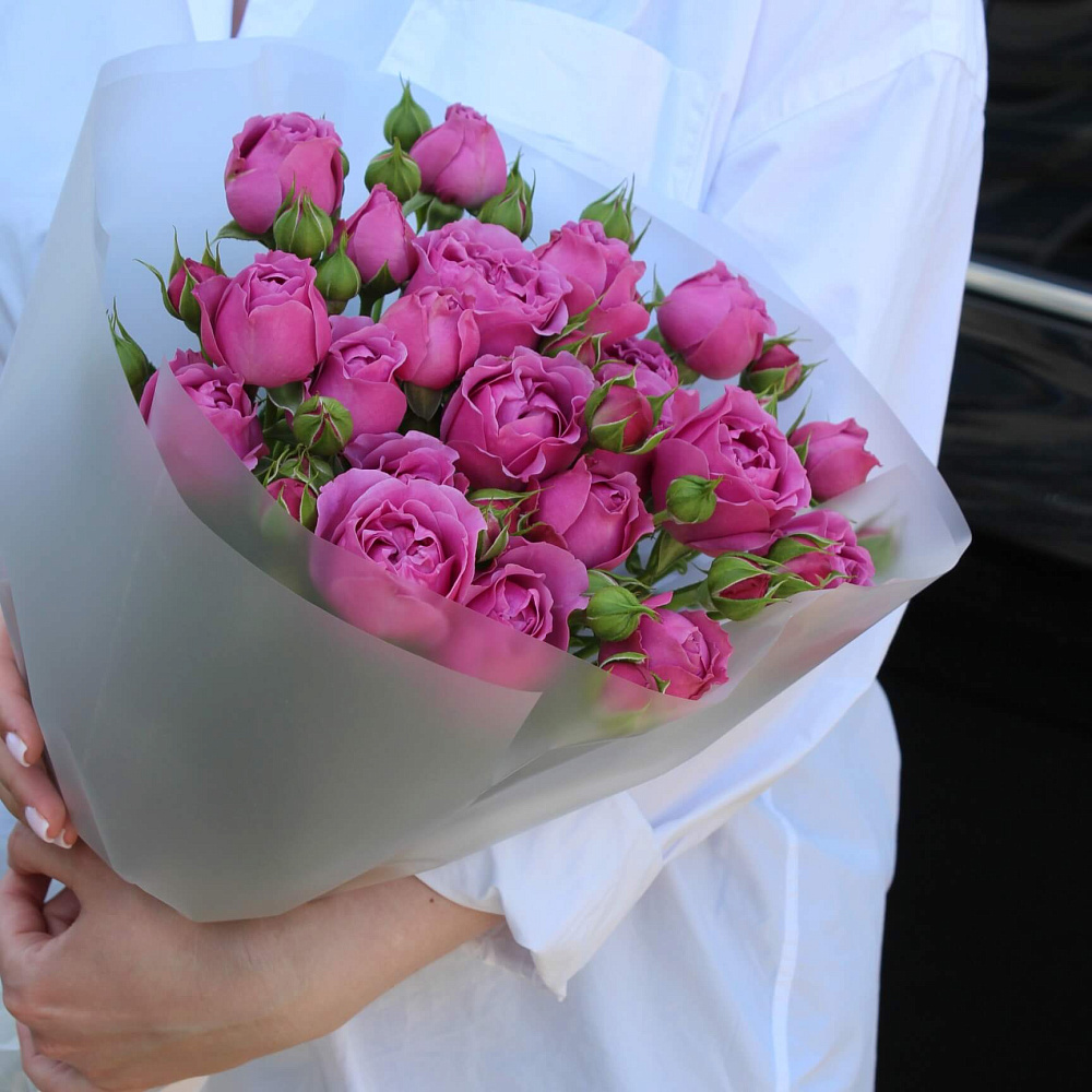 Букет из 5 веток пионовидной розы Мисти Баблс