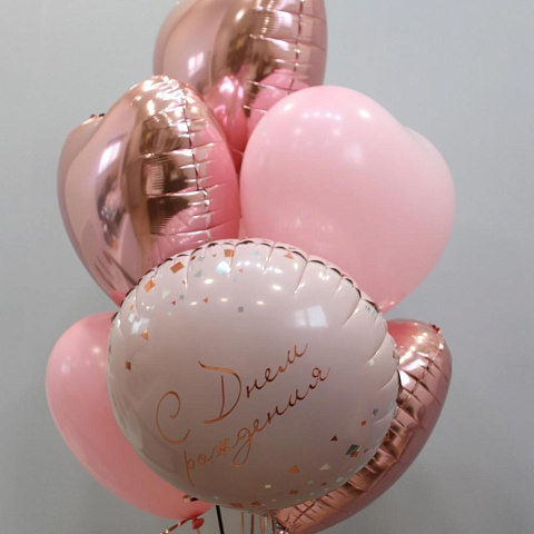 Сет шаров ко дню рождения «Розовое золото» - изображение 2