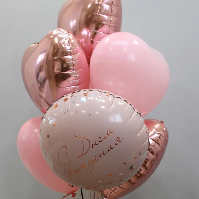 Сет шаров ко дню рождения «Розовое золото» - изображение 2