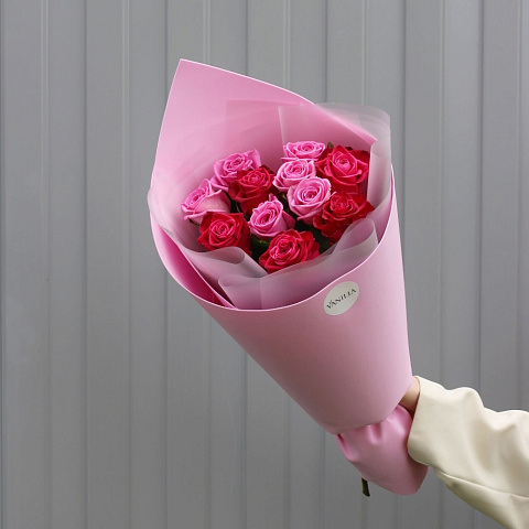 Букет из 11 роз микс цветов - изображение 2