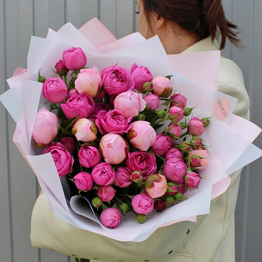 Букет с пионами и кустовой розой Expression - изображение 2