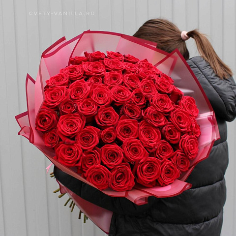 Ароматный букет 51 роза 60 см - изображение 2