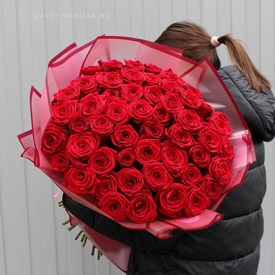 Ароматный букет 51 роза 60 см - изображение 2