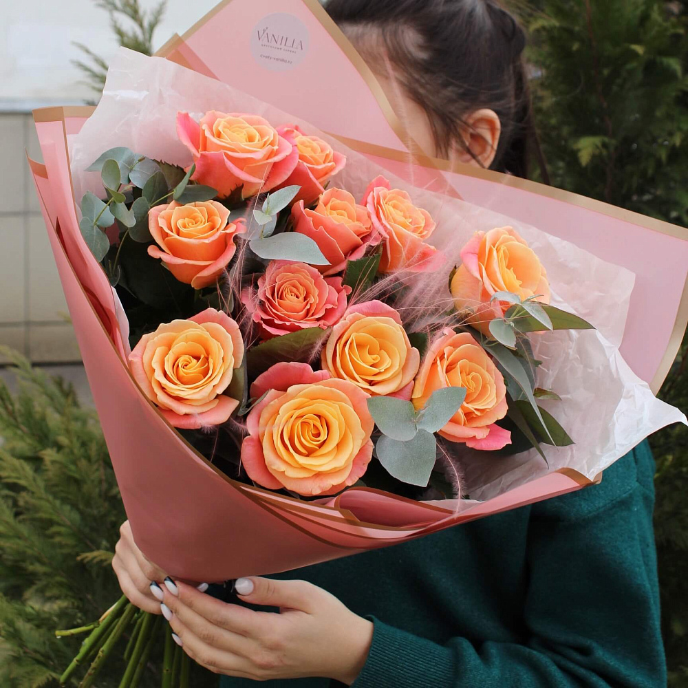 Букет из роз Miss Piggy 50 см