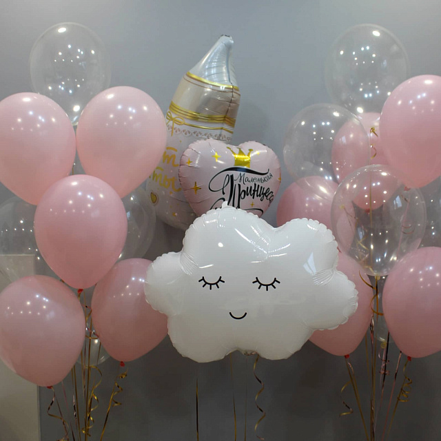 Сет шаров на выписку "Девочка" - изображение 2
