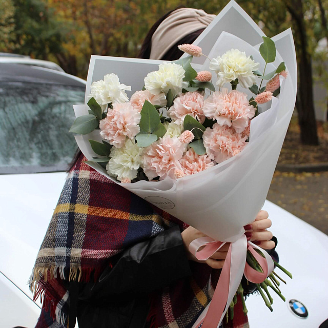 Букет из диантусов "Персиковый Джем" - изображение 2