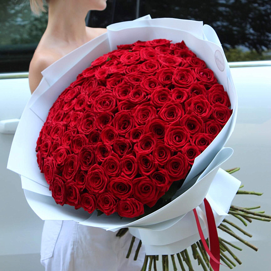 Букет из 101 розы Red Naomi 70 см - изображение 2