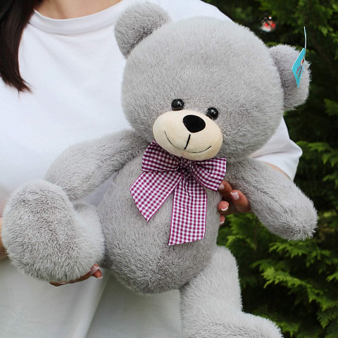 Новогодние композиции с цветами: Мягкий мишка