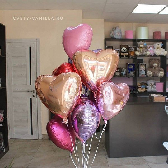 Праздничные фольгированные шары "Сердца"