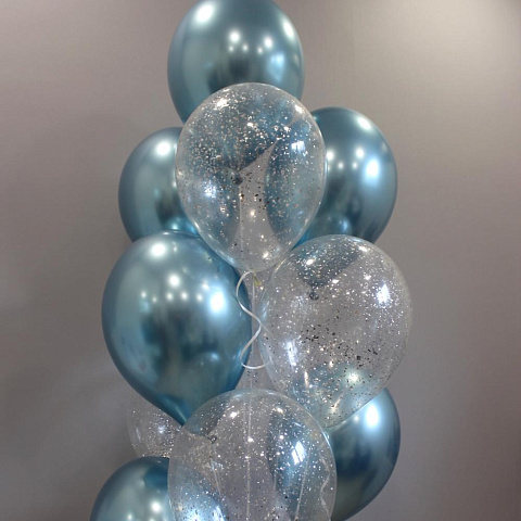 Связка шаров хром и шаров с конфетти - изображение 2