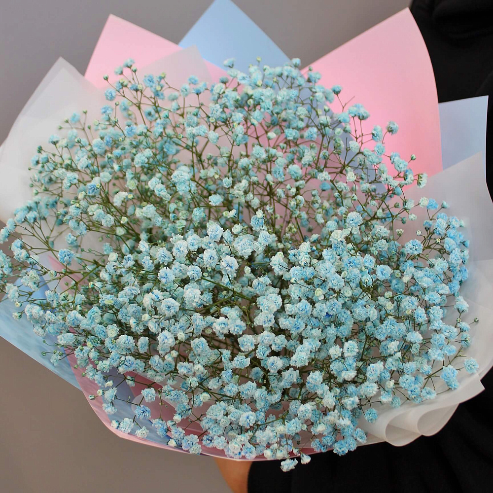 Букет из 5 веток голубой гипсофилы