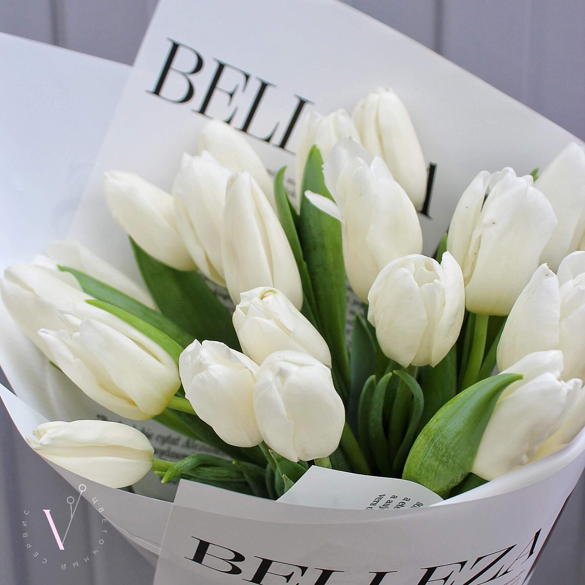 Букет из белых тюльпанов 19 шт.