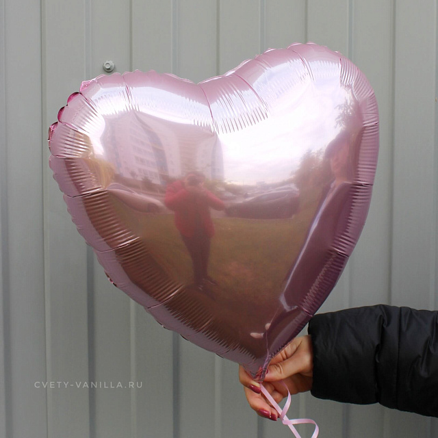 Фольгированные шары : Шар сердце розовое золото