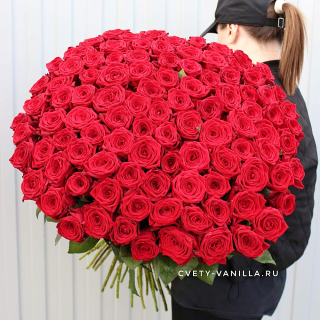Букет из 101 длинной розы 80 см - изображение 2