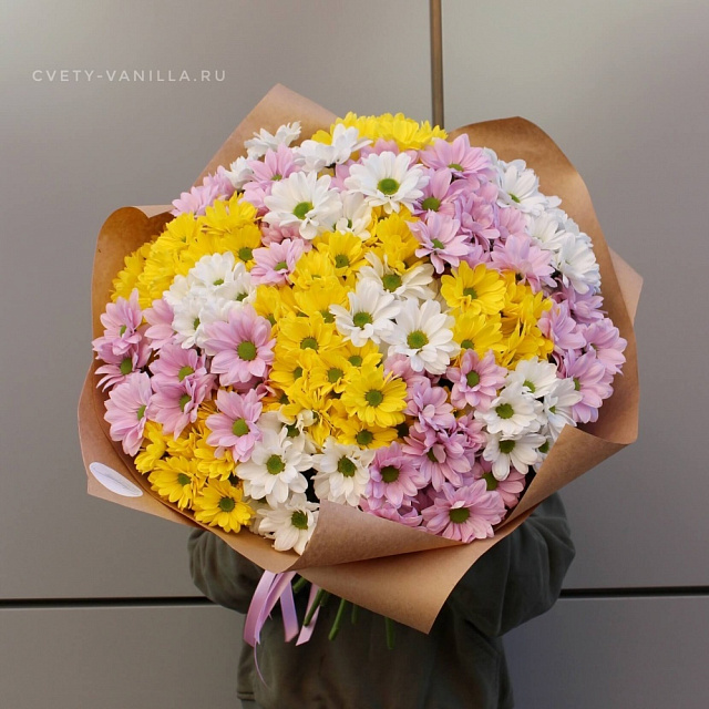 Яркий микс хризантем