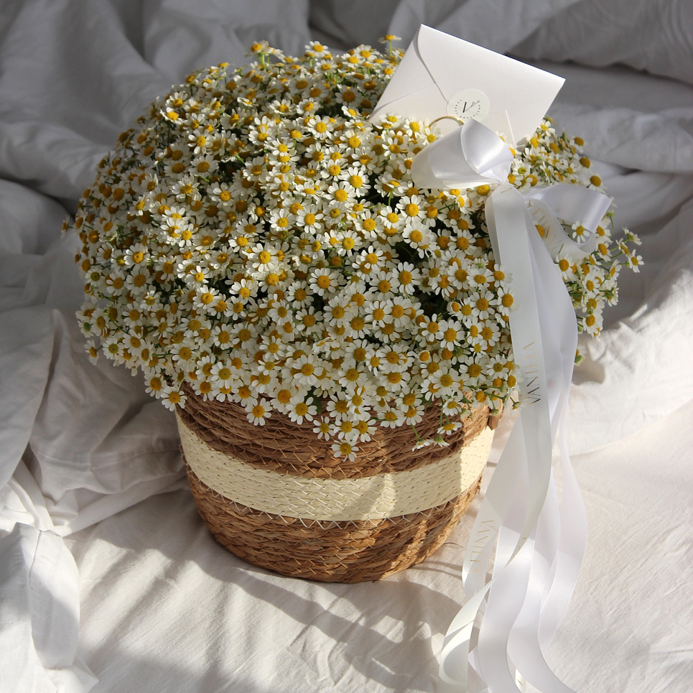 Корзинка с ромашками