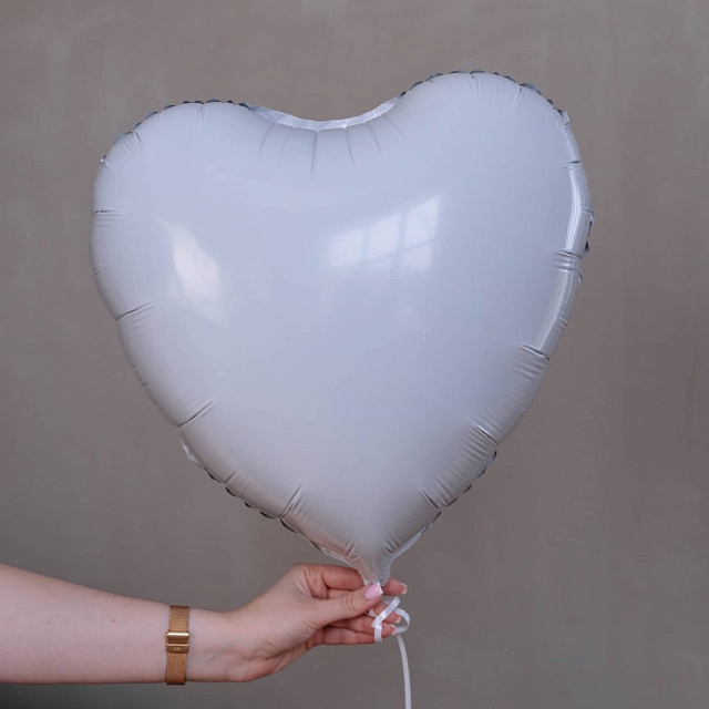 Шар белое сердце - изображение 2
