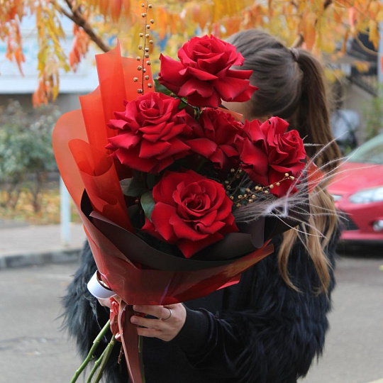 Букет из 5 французских роз Эксплорер - изображение 2