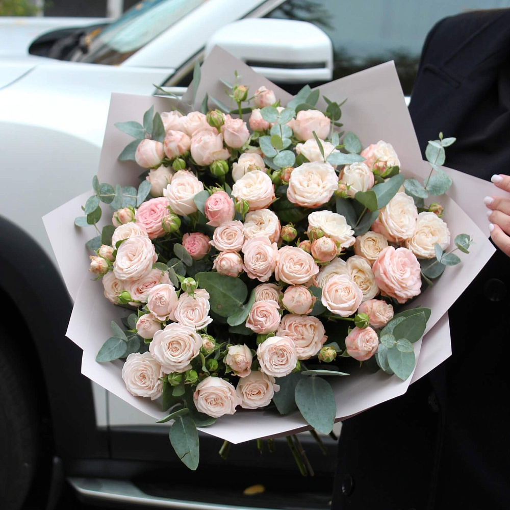 Букет из розы Бомбастик "Нежный оттенок"