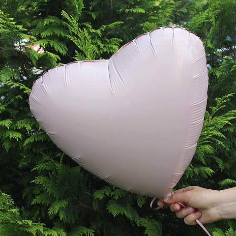 Воздушные шарики с гелием: Шар сердце - пыльная роза