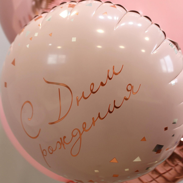 Сет шаров ко дню рождения «Розовое золото»