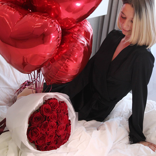 Набор из букета роз и шаров - изображение 2
