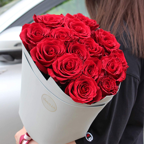 Букеты цветов для папы: Букет из 15 роз Эксплорер 70 см