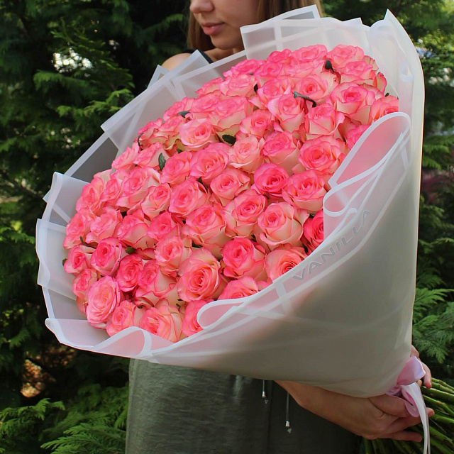 Большие букеты: Букет из 61 розы Джумилия 80 см