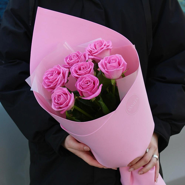 Букет из 7 роз Аква 60 см - изображение 2