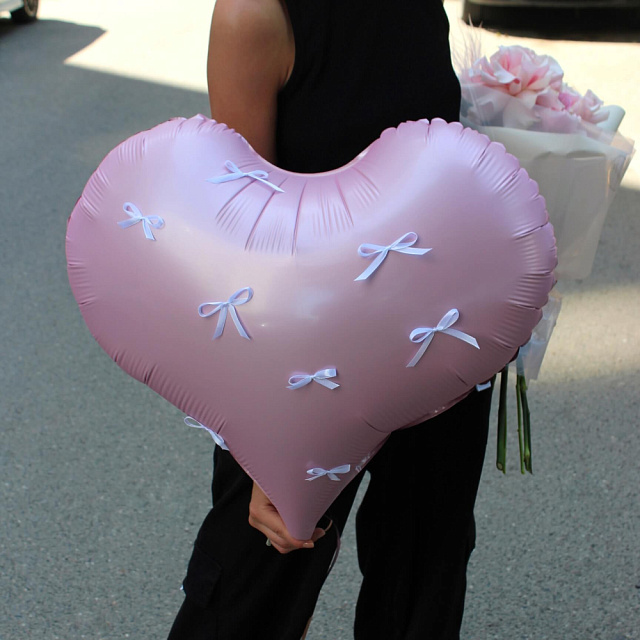 Шар розовое сердце - изображение 2