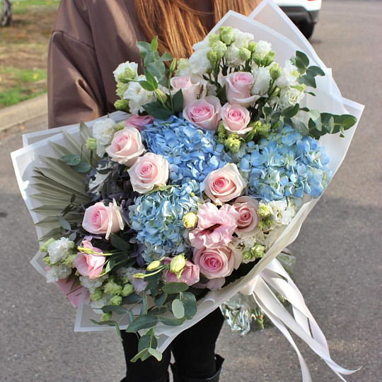 Букет микс с гортензией Премиум - изображение 2