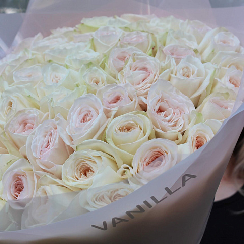 Букет из роз 50 см: Ароматная Вайт Охара 51 шт