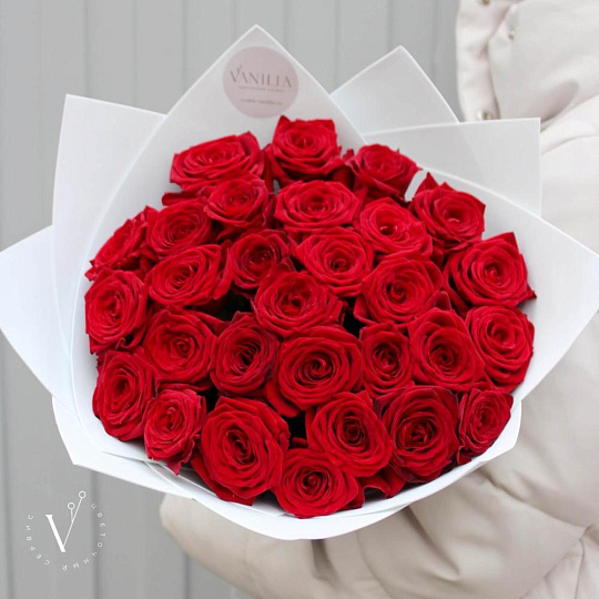 Букет из 29 красных роз 50 см - изображение 2