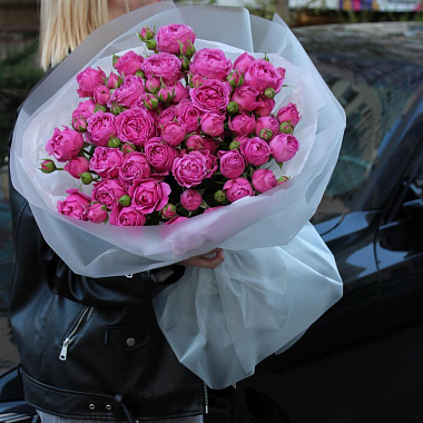 Букет  из кустовыx розы "Мисти Баблс" 50 см - изображение 2