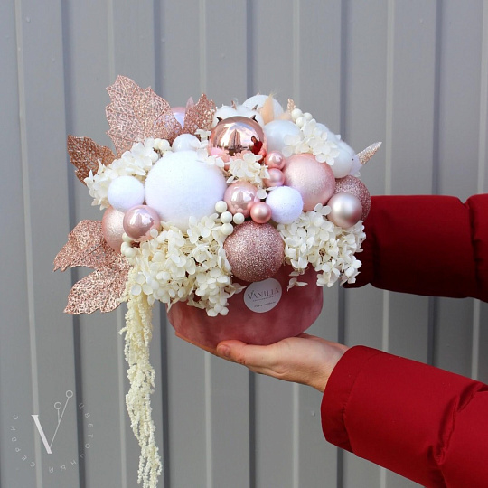 Композиция с сухоцветами Новогоднее - изображение 2