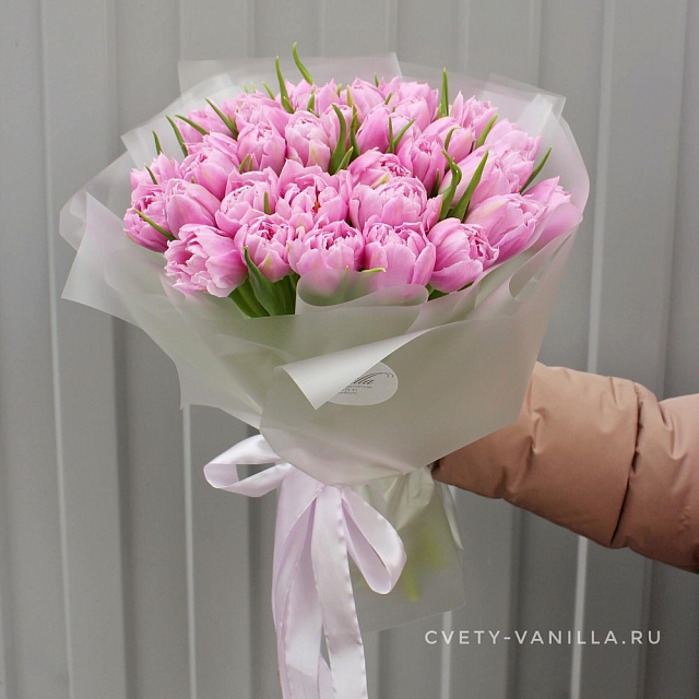 Букет из 39 пионовидных тюльпанов - изображение 2