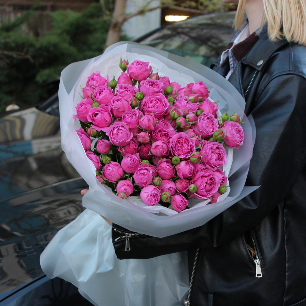 Букет  из кустовыx розы "Мисти Баблс" 50 см