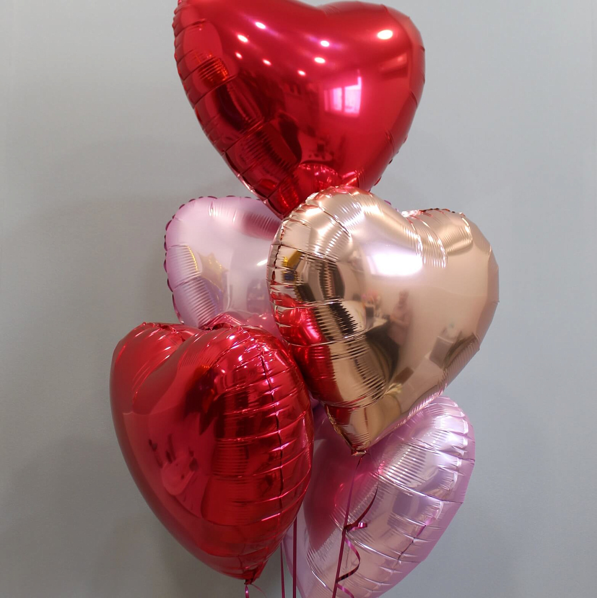 Композиция из 5 шаров "Сердца"