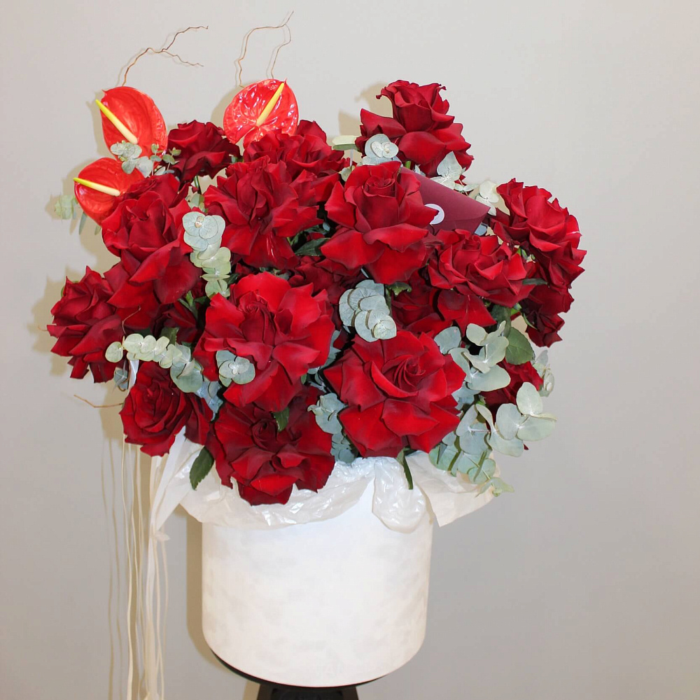 цилиндр с французской розой "любовь"