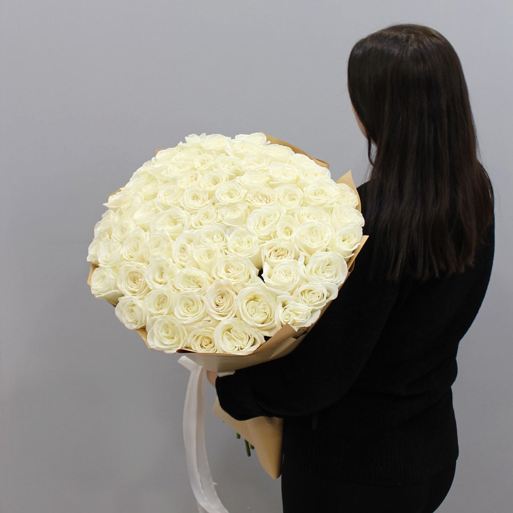 Букет из 75 роз Плайя Бланка 60 см