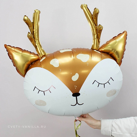 Воздушные шарики с гелием: Фольгированный шар "Голова оленя"