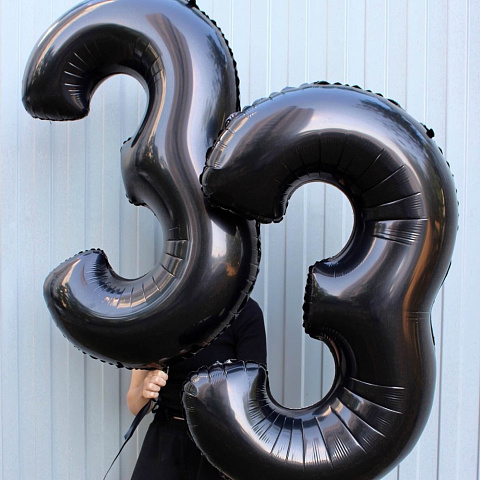 Набор из 2х шаров цифр в черном цвете - изображение 2