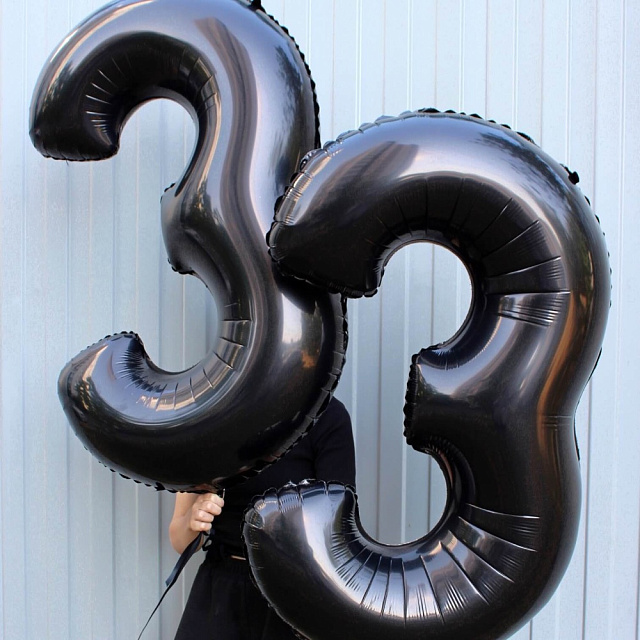 Набор из 2х шаров цифр в черном цвете - изображение 2
